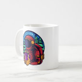 Astronaut Santa mit Geschenk Kaffeetasse (Vorderseite Links)