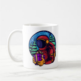 Astronaut Santa mit Geschenk Kaffeetasse