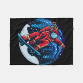 Astronaut Santa mit Skateboard Fleecedecke (Vorderseite (Horizontal))