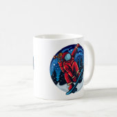 Astronaut Santa mit Skateboard Kaffeetasse (VorderseiteRechts)