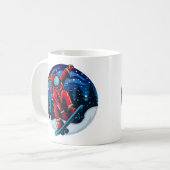 Astronaut Santa mit Skateboard Kaffeetasse (Vorderseite Links)