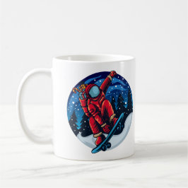 Astronaut Santa mit Skateboard Kaffeetasse