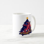 Astronaut Santa mit Skateboard Kaffeetasse (VorderseiteRechts)