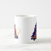 Astronaut Santa mit Skateboard Kaffeetasse (Mittel)