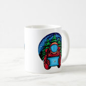 Astronaut Santa mit Tabletten Kaffeetasse (VorderseiteRechts)