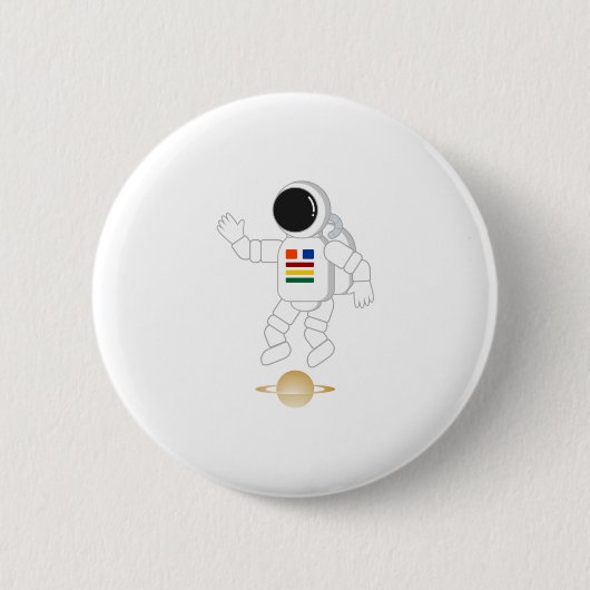 Astronaut Saturn Button (Vorderseite)