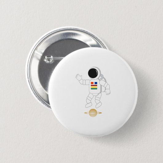 Astronaut Saturn Button (Vorne & Hinten)