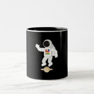 Astronaut Saturn Zweifarbige Tasse