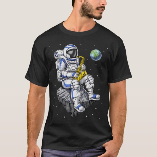 Astronaut Saxophon Player T-Shirt (Vorderseite)