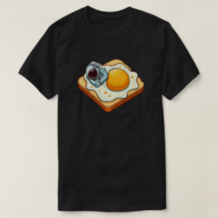 Astronaut schlafend auf Ei-Toast Grafik Kunst T-Shirt