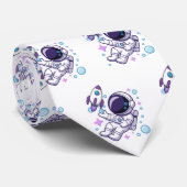 Astronaut Schönes Designmuster  Krawatte (Gerollt)