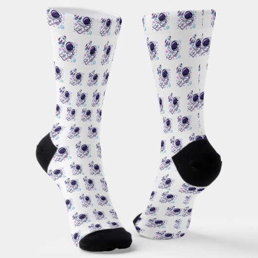 Astronaut Schönes Designmuster  Socken (Gewinkelt)