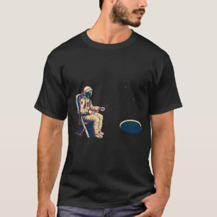 Astronaut Schwarzes Loch Fischen T-Shirt