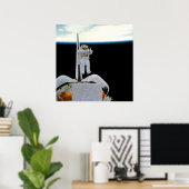 Astronaut schweben über Shuttle Discovery Poster (Heimbüro)