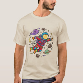 Astronaut Schwebende Galaxie Nebel Sterne T-Shirt