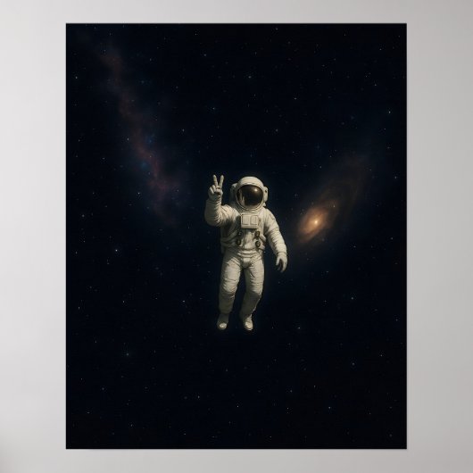 Astronaut schwebt im Weltraum-Poster Poster (Vorne)