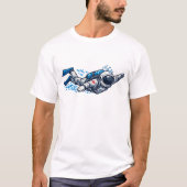 Astronaut Schwimmen T-Shirt (Vorderseite)