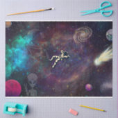 Astronaut schwimmt im Dekoupage Paper Seidenpapier (Basteln)