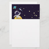Astronaut schwimmt im Weltraum Briefpapier (Vorne/Hinten)