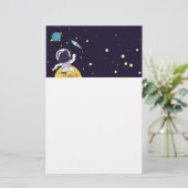 Astronaut schwimmt im Weltraum Briefpapier (Stehend Vorderseite)