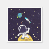 Astronaut schwimmt im Weltraum Serviette (Vorderseite)