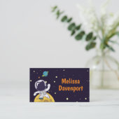 Astronaut schwimmt im Weltraum Visitenkarte (Stehend Vorderseite)