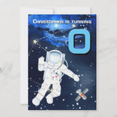 Astronaut schwimmt zwischen Planeten AGE Jungs Wel Einladung (Rückseite)