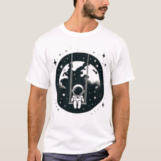 Astronaut schwingt in der Weltraumwelt T-Shirt