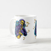 Astronaut Shirt Skull Playing Saxophone In Space M Kaffeetasse (Vorderseite Links)