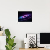 Astronaut Silhouette on Black Hole Accretion Disk Poster (Heimbüro)