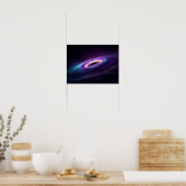 Astronaut Silhouette on Black Hole Accretion Disk Poster (Küche)