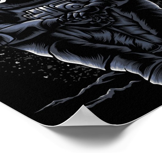 Astronaut sitzt Ripple XRP Krypto zum Mond Poster (Ecke)