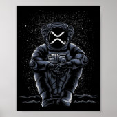 Astronaut sitzt Ripple XRP Krypto zum Mond Poster (Vorne)