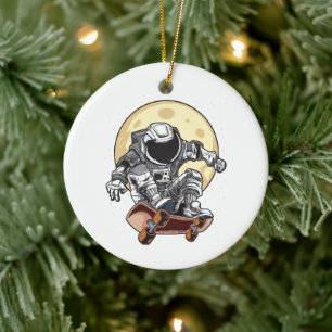 Astronaut Skate Keramik Ornament