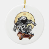 Astronaut-Skate Keramik Ornament (Vorne)