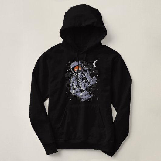 Astronaut Skate Monero XMR Crypto Coin HODL Token Hoodie (Design vorne)