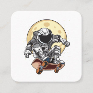 Astronaut Skate Quadratische Visitenkarte