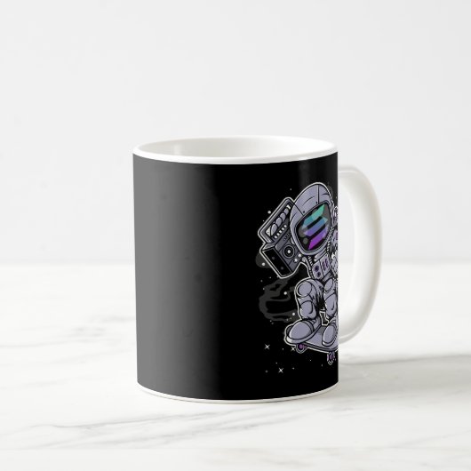 Astronaut Skate Solana SOL Krypto-Münzkabine Kaffeetasse (VorderseiteRechts)