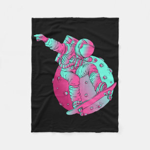 Astronaut Skateboard Skateboarder Skateboarding Sk Fleecedecke