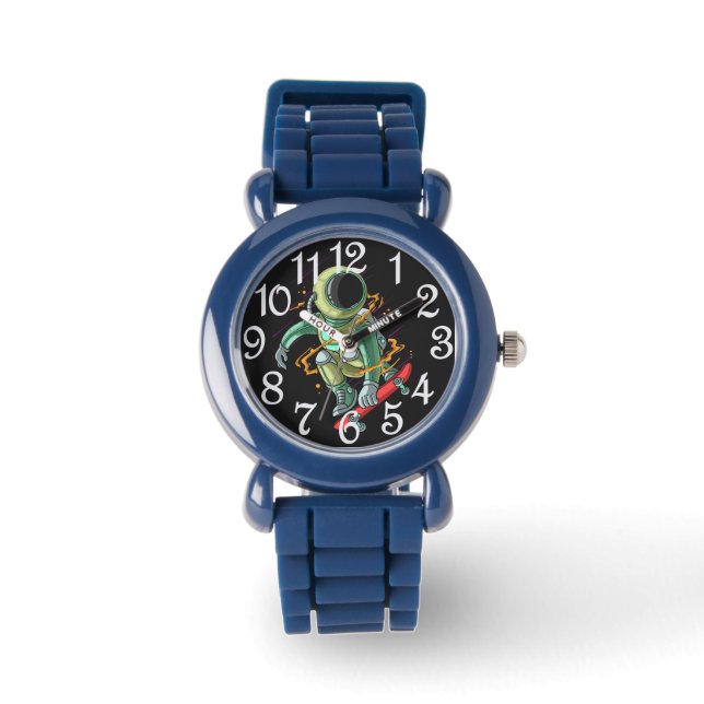 Astronaut Skateboarder eWatch Uhr (Vorderseite)