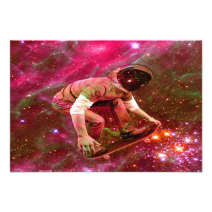 Astronaut Skateboarder Fotodruck
