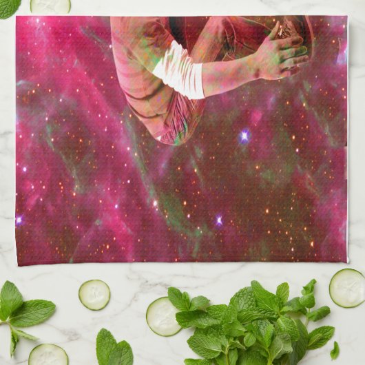 Astronaut Skateboarder Geschirrtuch (Gefaltet)