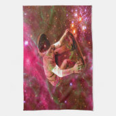 Astronaut Skateboarder Geschirrtuch (Vertikal)