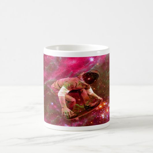 Astronaut Skateboarder Kaffeetasse (Mittel)