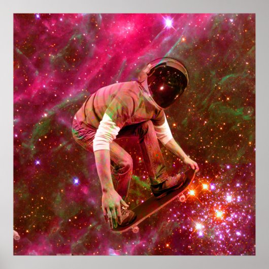 Astronaut Skateboarder Poster (Vorne)