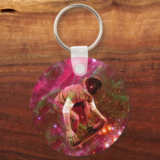 Astronaut Skateboarder Schlüsselanhänger (Vorderseite)