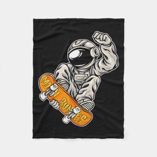 Astronaut Skateboarder, Skateboarding Lover, Astro Fleecedecke (Vorderseite)
