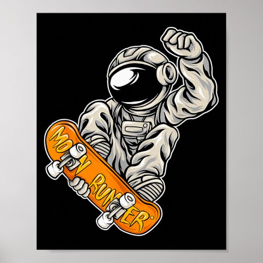 Astronaut Skateboarder, Skateboarding Lover, Astro Poster (Vorne)