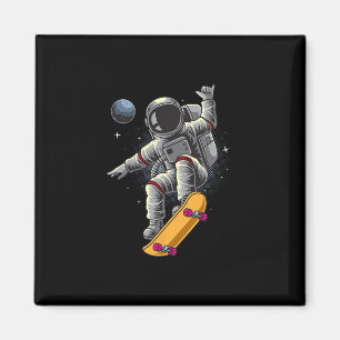 Astronaut Skateboarding Weltraum Planeten Mond Ast Magnet