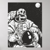 Astronaut Skeleton Spooky Skull Poster (Vorne)